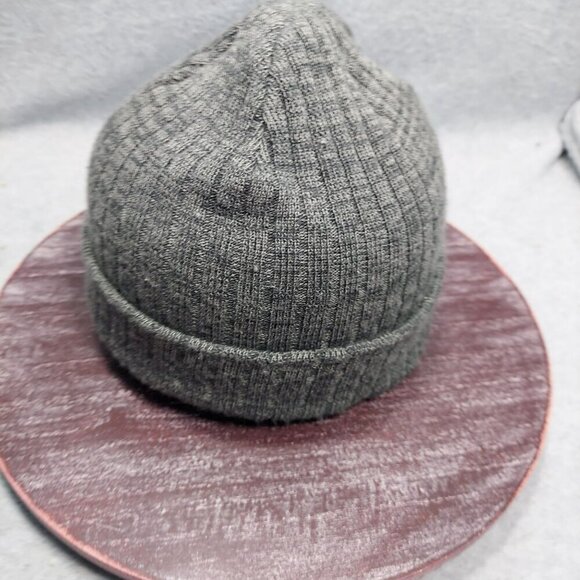 Aussie Island Surf Shop Ribbed Knit Beanie Hat Dark Gray Acrylic Winter Cap - Picture 7 of 8